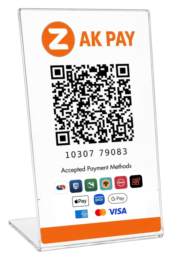 Zak Pay QR payment stand